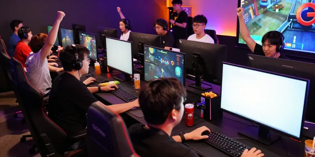 Exciting gaming scene at https://manclub1.jp.net/ with enthusiastic players engaged in thrilling gameplay.