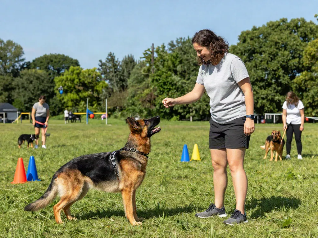 ROKOK88 K9 training gear used in a vibrant outdoor dog training session