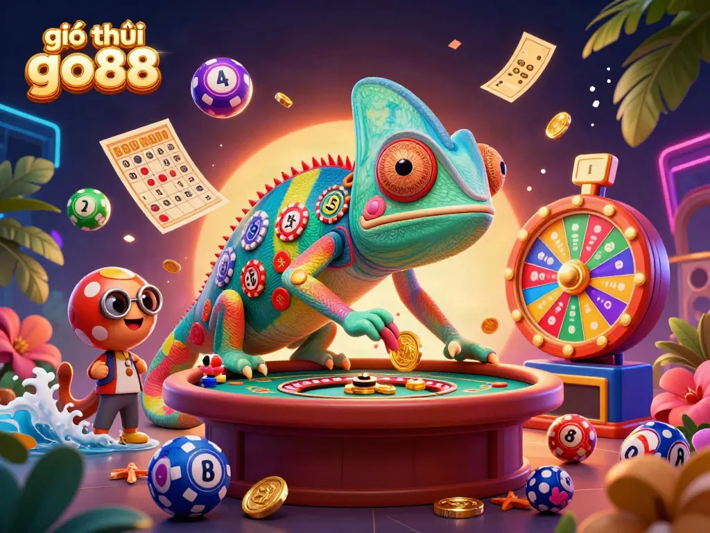 Play exciting games at the chameleon casino owner in this giới thiệu go88 vibrant illustration.