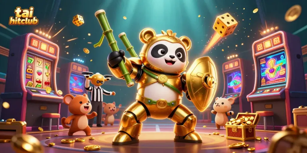Experience the thrill of tai hitclub with an explosive jackpot scene, featuring vibrant characters and dynamic casino elements.